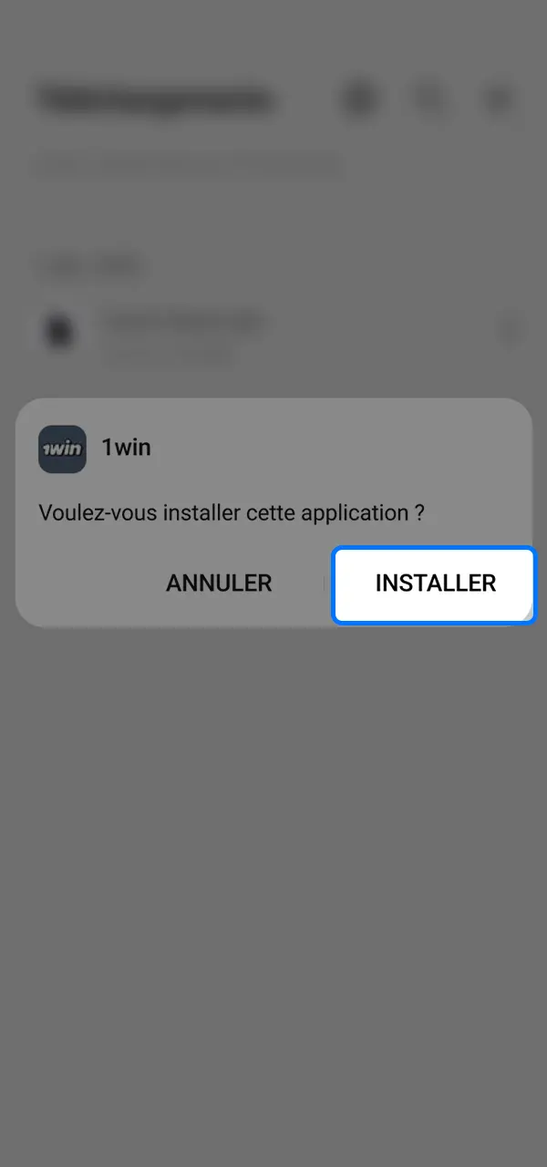Installe l'application 1win sur Android et crée un compte.