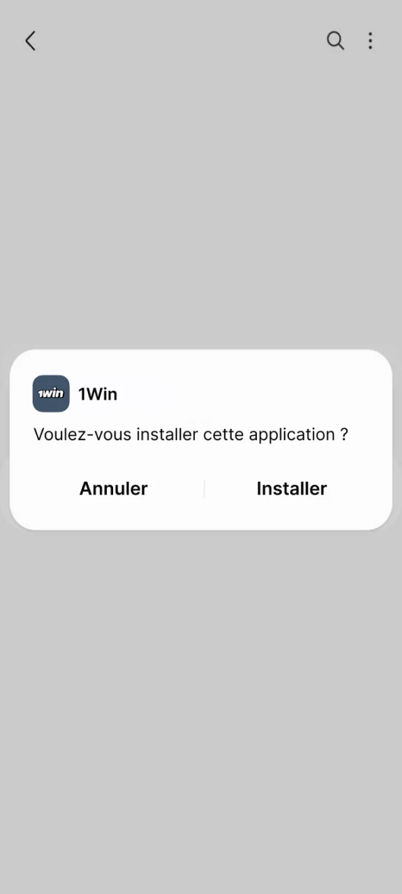 Installez l'application 1win sur votre appareil.