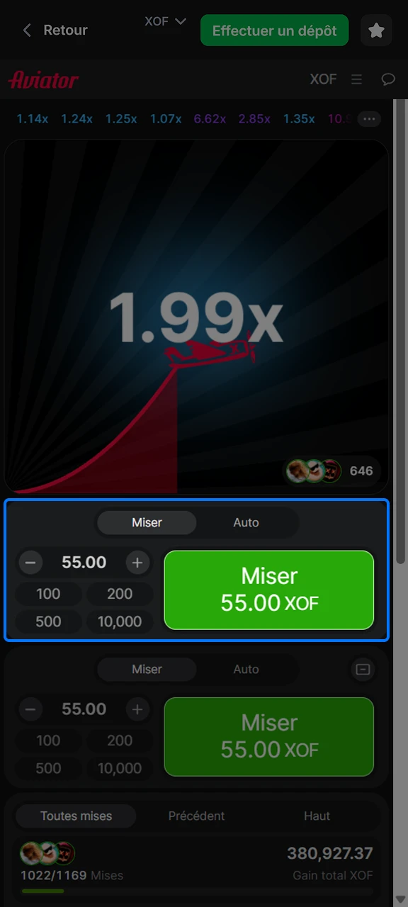 Placez un pari sur 1win Aviator et attendez que la partie commence.