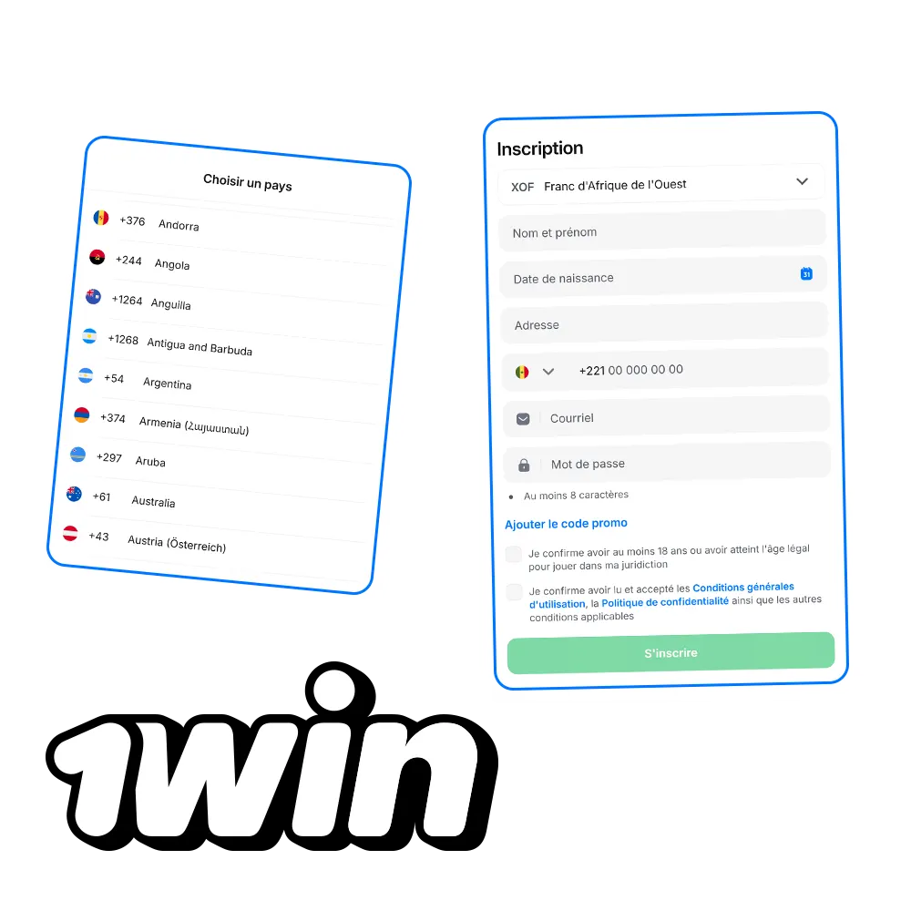 Passez à l'inscription sur 1win et créez un compte en une minute.