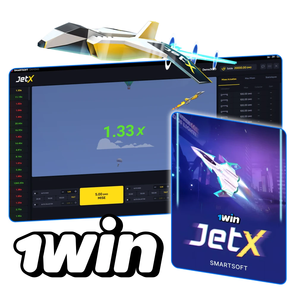 Amusez-vous avec JetX sur le site officiel de 1win.